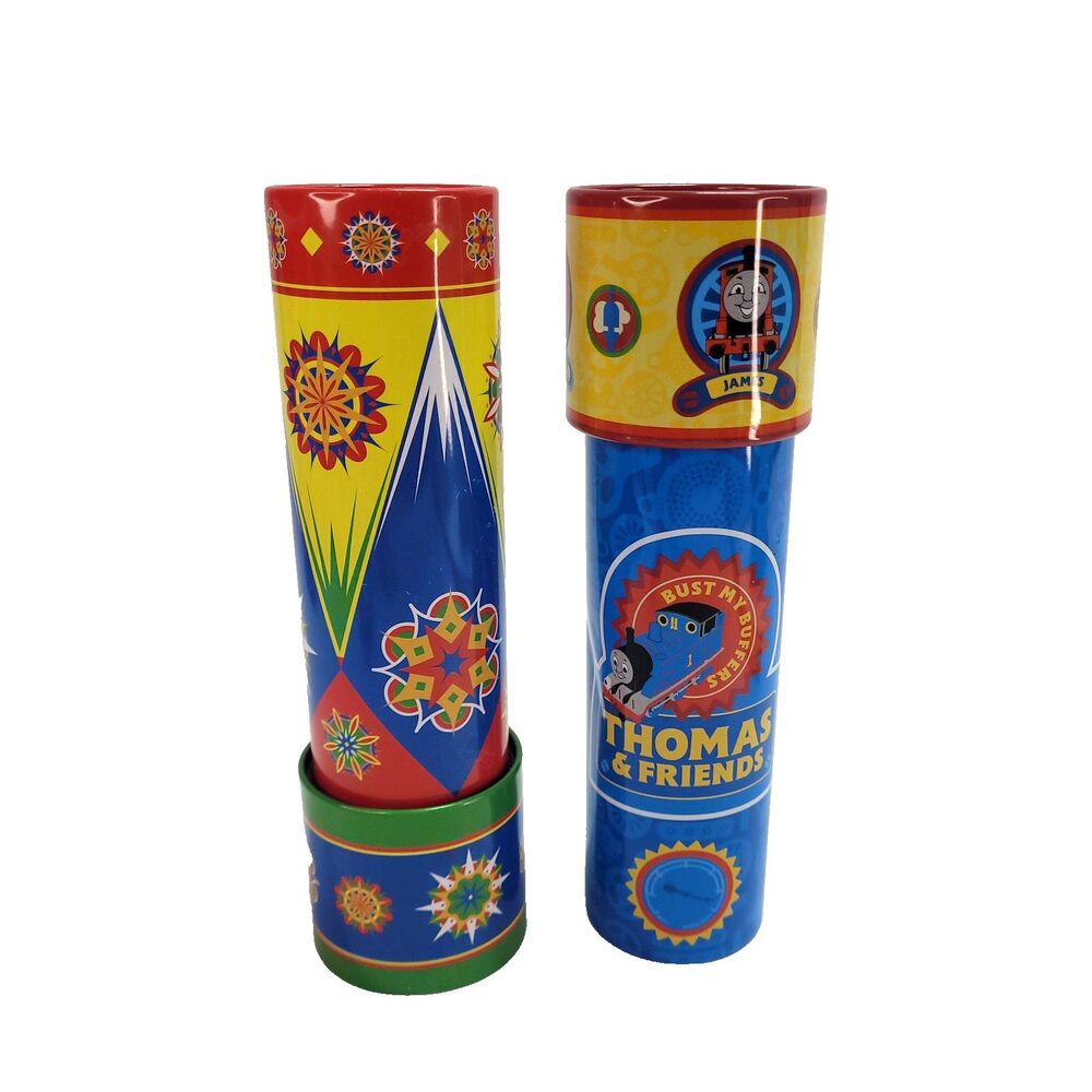 Thomas The Train Tin Schylling Kaleidoscope 7" Lot 2 Colorful Bead Toys 2002-10